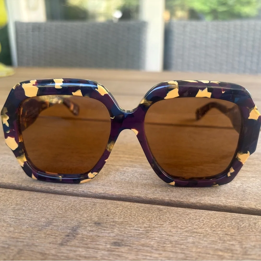 Chloé Oversized Purple and Yellow Tortoiseshell Sunglasses